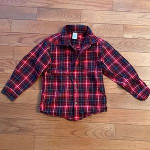 Boys Gymboree Red and Black plaid button-down shirt